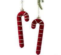 Festive Velvet Flocked Painted Bell Bow Ornament for Christmas Tree Decoration with Plastic Material and Assorted Holiday Shapes (Crutch)