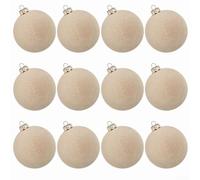 Festive Velvet Ornament Set 12PC for Christmas Tree Wall(Pure rice yellow) | plastic material, lightweight design, long-lasting use, multiple holiday seasons