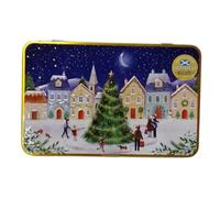 Festive Village Shortbread Biscuit Tin 200g Selection of Traditional Butter Shortbread in Decorative Reusable Metal Gift Tin Ideal for Sharing Snacking and Seasonal Enjoyment