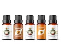 Festive Winter Essential Oil Set for Diffuser |Frankincense & Myrrh, Cinnamon, Orange Christmas Eve & Xmas Mountain 5 x 10ml | for Home Aromatherapy, Gift for Him/Her, Candle Making, Soaps, Wax Melts