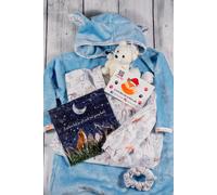 Festive Winter Snow Forest Snuggle Blanket Hoodie, Nightie, Polar Bear Teddy and Book Gtft Box Fox In A Box Blue 6-7 Years