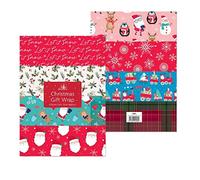 Festive Wonderland 8 Large Sheets of Christmas Wrapping Paper - Assorted Designs - 70x50cm
