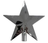 Festive Wonderland Large Star Silver/Red Glitter Tree Topper (Silver)