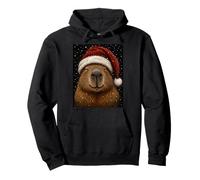 Festive Xmas Fun Santa Capybara Christmas Pullover Hoodie