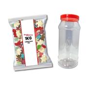 Festive Xmas Jar Bundle | 1kg Bulk Tub | "Santa Post" Gifting Edition | Chewy & Fizzy Christmas Mix