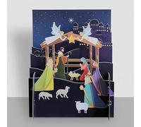 Festive Xmas Nativity Scene 3D Pop Up Christmas Greeting Card by Alljoy Cards XPOP033