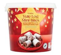 Festive Yule Log Mini Bites, Chocolate Sponge with Dark Chocolate Buttercream, Milk Chocolate Coating, Dusted with Icing Sugar, Vegetarian Dessert,300g