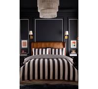 Laurence Llewelyn-Bowen - Festivo Circus Stripe Duvet Cover - King Bedding Size (230 x 220cm) - Soft 100% Cotton Sateen - 2 Pillowcases - Black & White Stripe Bedding - Luxury Bedding Set