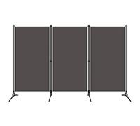 Festnight 3-Panel Room Divider, Movable Privacy Screen, Folding Decorative Room Partition Anthracite 260x180 cm