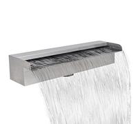 Festnight 45 cm Rectangular Stainless Steel Waterfall Pool Fountains Blade Cascade Bottom Supply