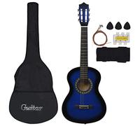 Festnight 8 Piece Classical Guitar Beginner Set Blue 1/2 34", Kids Guitar and Acoustic Guitar Starter Kit