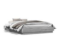 Festnight Bed Frame Grey Sonoma 140x200 cm Engineered Wood, Bed Double, Single Bed, Bed Frames, Bedframe, Bed Frame Double, Single Bed Frame