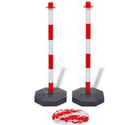 Festnight Chain Barriers Post Reflective Parking Post Set with 10m Plastic Chain