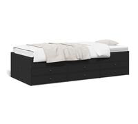 Festnight Daybed with Drawers Black 75x190 cm Engineered Wood, Day Beds, Day Bed with Storage, Guest Beds, Sofa Bed, Day Bed, Sofa Beds(The mattress is not included)