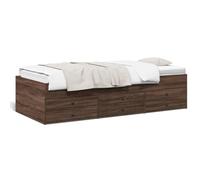 Festnight Daybed with Drawers Brown Oak 100x200 cm Engineered Wood, Day Beds, Day Bed with Storage, Guest Beds, Sofa Bed, Day Bed, Sofa Beds(The mattress is not included)