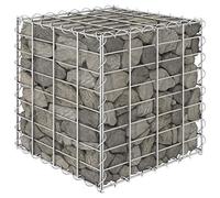 Festnight Gabion Basket, Gabion Planter, Metal Gabion Cage, Gabion Raised Bed Galvanised Steel 40x40x40 cm