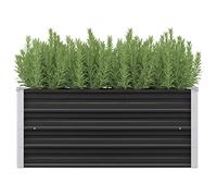 Festnight Garden Planter Anthracite 100x40x45 cm Galvanised Steel