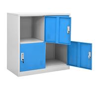 Festnight Locker Cabinet, Office Storage, Lockable Office File Cabinet, Storage Cupboard Steel, Light Grey and Blue 90x45x92.5 cm