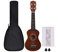 Festnight Soprano Ukulele Set with Bag for Kids Dark Wood 21"