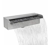 Festnight Stainless Steel Waterfall Fountain Stainless Steel Waterfall Outlet Pond/Pool Rectangular Cascade Water Feature Waterfall Blade Water Blade for Koi Fish Pond Stainless Steel 30 cm
