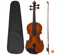Festnight Violin Full Set with Bow and Chin Rest Dark Wood 4/4
