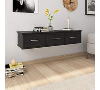 Festnight Wall-mounted Drawer Shelf Black 90x26x18.5 cm Chipboard
