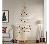 Festnight Wooden Christmas Tree, Christmas Tree, Christmas Tree Decorations 210 cm Solid Wood Pine