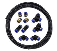 FESTO PUN-H 6x1 Polyurethane Pneumatic Hose 197391 Black Includes T-Piece Connector Push-Fit Fitting 1/4 Inch PU Hose