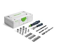 Festool 1/4" Ratchet, PZ, PH, TX Bits, Hex & Spanner Sockets & Holder Set 578112