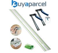 Festool 1.4m Guide Rail FS1400/2-KP +S-KP/30 Adhesive Pad + Quick Release Clamps