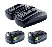 Festool 18V 5.0Ah AIRSTREAM Battery Twin Pack with TCL 6 DUO Rapid Charger 230V