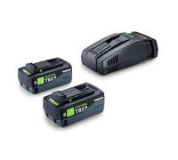Festool 18V Energy Set - 2x 8 Ah TBX8 Tabless Battery & SCA 16 Charger | Includes 2 BP 18 TBX 8 ASI tabless battery packs and 1 AIRSTREAM SCA 16 rapid charger for Festool 18 V cordless tools