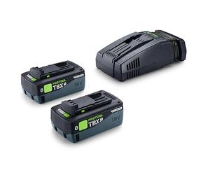 Festool 18V Energy Set - 2x 8 Ah TBX8 Tabless Battery & SCA 16 Charger | Includes 2 BP 18 TBX 8 ASI tabless battery packs and 1 AIRSTREAM SCA 16 rapid charger for Festool 18 V cordless tools