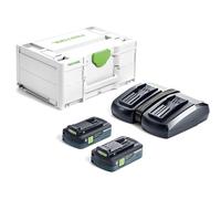 Festool 577256 18v Energy Set 2 x 4.0ah Li-on Batteries + Charger