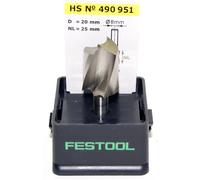 Festool 490951 Spiral Groove Cutter Shank 8 mm HS SPI S8 D20/25, Multi-Colour
