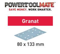 Festool 497126 Abrasive Sheets Granat STF 80x133 P400 GR/100 Box Pack of 100