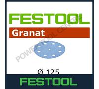 Festool 497167 Abrasive Sanding Discs Granat STF D125/90 Grit 80 50 Pieces