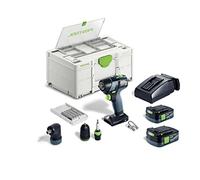 Festool - 576875 - Cordless Drill TXS 12 2,5-Set (with Battery Packs, Rapid Charger, bit Holder, Tool Chuck, Elbow Adapter, keyless Chuck, bit Cassette, bit, Belt Clip), in systainer