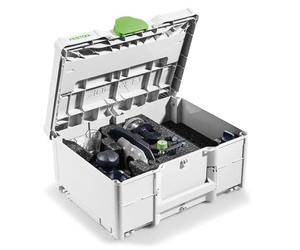 Festool Accessory Set ZS-of 1010 M (with Guide Rail Adapter, fine Adjustment, Support, Centering Arbor, Copying Rings, Sole Plate, Support, bar Compass, Extraction Hood, chip Catcher), in Systainer