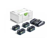 Festool Battery Energy Set SYS 18V 4 x HP5,0 High Power Batteries + TC