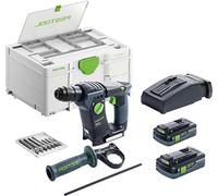 Festool BHC 18 HPC 4.0 I-Plus Cordless Hammer Drill (with Battery Packs, Quick Charger, Additional Handle, Depth Stop, Drill Cassette), in Systainer