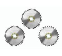 Festool Circular saw blade set KSB-SORT/3 W 160x1,8 | Wood Fine Cut & Wood Universal blades - colour-coded for fast selection - carbide teeth, resharpenable