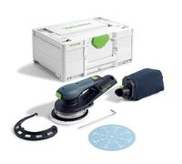Festool Cordless Eccentric Sander ETSC 2 150-Basic | Single-handed sander with integrated light ring, brushless EC-TEC motor, and ergonomic design for optimal surface control
