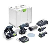 Festool Cordless Edge Grinder ES-ETSC 125 3.0 I-Plus (with Attachment Aid, Battery Packs Quick Charger, Sanding Plate, Longlife Dust Collection Bag, Allen Key), in Systainer