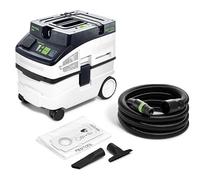 Festool CT 15 Mobile Dust Extractor - 15 L, Wet & Dry Vacuum | Compact 240 V workshop vacuum with touch control, antistatic function, and cleaning accessories included