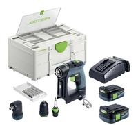 Festool CXS 12 2,5-Set 12V Brushless Drill Driver Kit 2 x 2.5Ah Battery - 576867