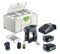Festool CXS12 12V Cordless Drill Set 2x 2.5Ah Batteries, Charger + Sy
