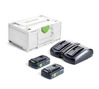 Festool 577256 18v Energy Set 2 x 4.0ah Li-on Batteries + Charger