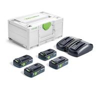 Festool 18v Battery & Charger Energy Set 4 x 4.0ah Li-on Batteries