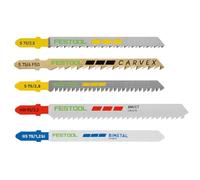 Festool Jigsaw Blade Set STS-Sort/21 W/P/M - 21 Blades | Wood, plastic & metal blades with colour-coded shanks - T-shank system, 5 blade types, max. 30 mm cutting depth